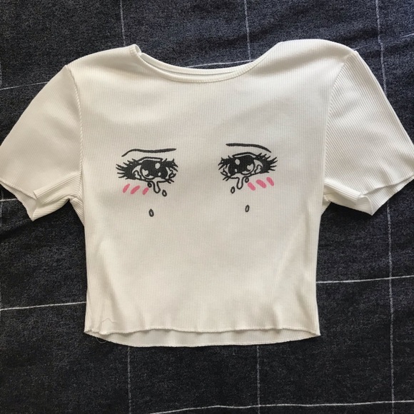 Tops - Anime Crying Eyes Crop Top
